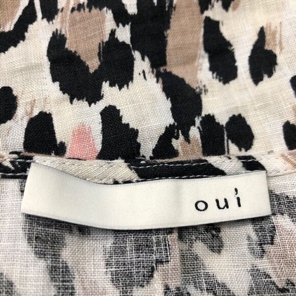 OUI Leopard Print Linen Blouse - Picture 5 of 9